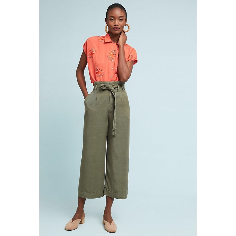 Anthropologie wide leg paper bag pants